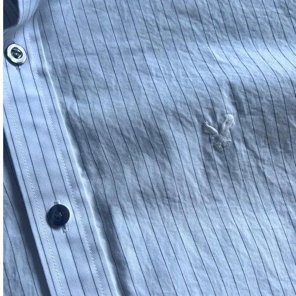 American Eagle Men's Premium Vintage Fit Pinstripe Button‎ Down Shirt XL - Picture 2 of 4